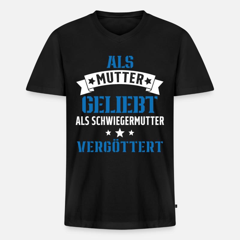 Schwiegermutter Mama Schwiegermama Mutter Mutterta - Männer Premium Bio T-Shirt mit V-Ausschnitt - Schwarz