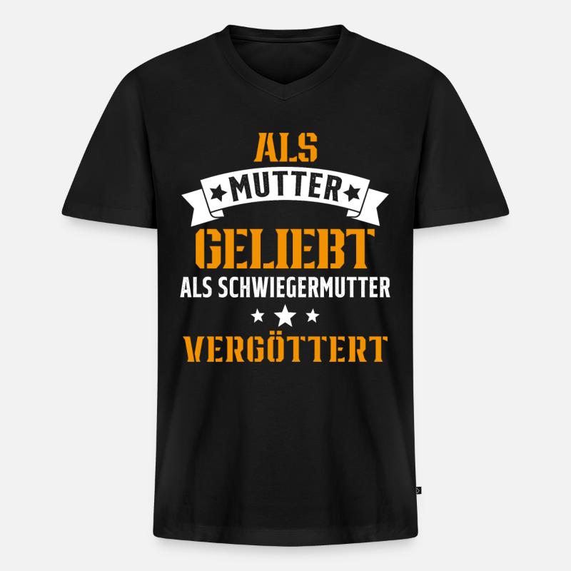 Schwiegermutter Mama Schwiegermama Mutter Mutterta - Männer Premium Bio T-Shirt mit V-Ausschnitt - Schwarz