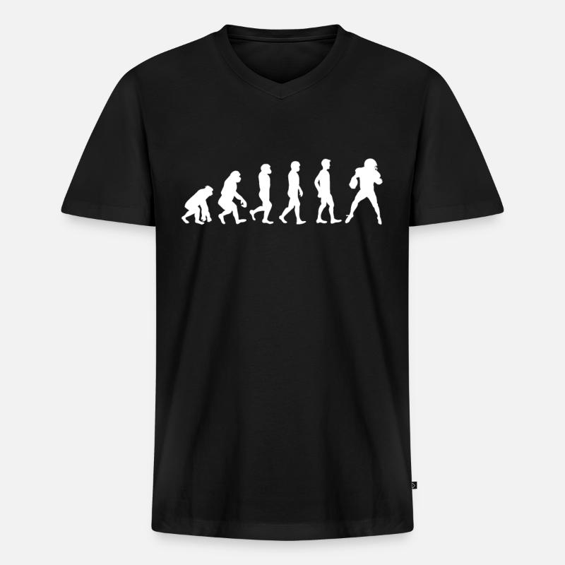 Evolution des Rugbyspielers - Männer Premium Bio T-Shirt mit V-Ausschnitt - Schwarz