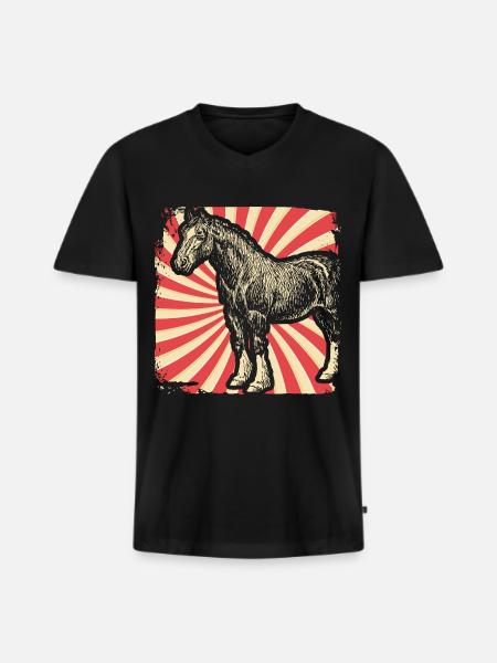 Pferd Pferderasse Clydesdale - Männer Premium Bio T-Shirt mit V-Ausschnitt - Schwarz