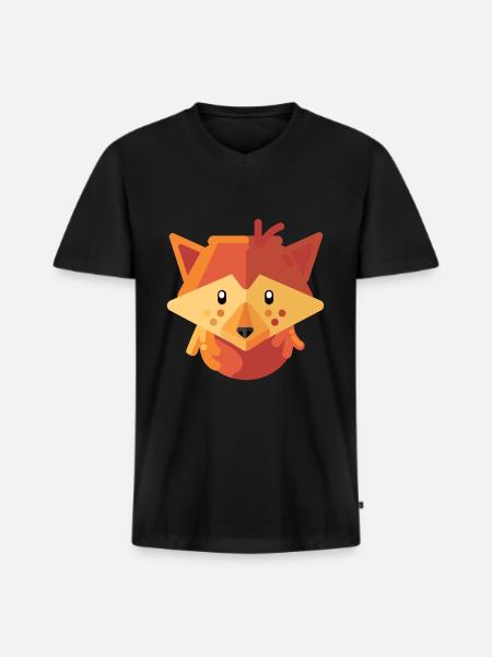 Sweet fox with freckles. Comic gift - Men's Premium Organic T-shirt with V-neck - black