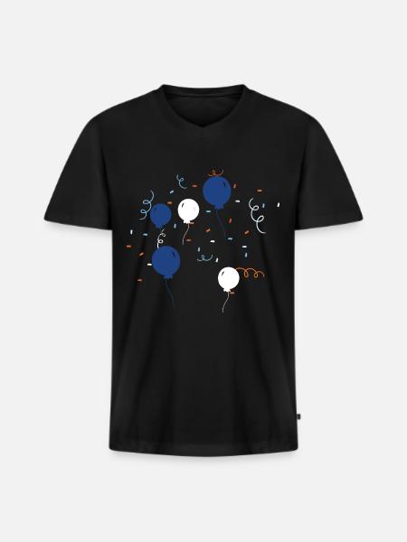 Bunte Luftballons - Männer Premium Bio T-Shirt mit V-Ausschnitt - Schwarz