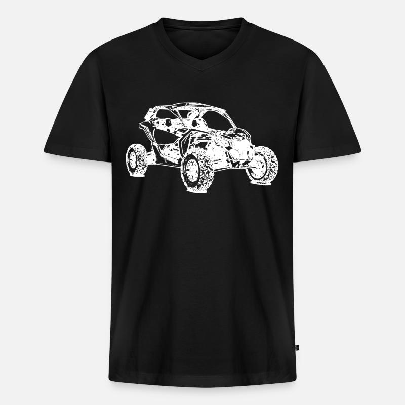 ATV Side by Side Offroad - Männer Premium Bio T-Shirt mit V-Ausschnitt - Schwarz