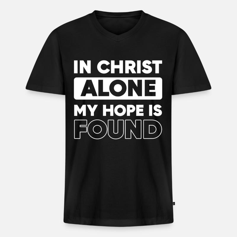 Bibel Bibelvers - Männer Premium Bio T-Shirt mit V-Ausschnitt - Schwarz