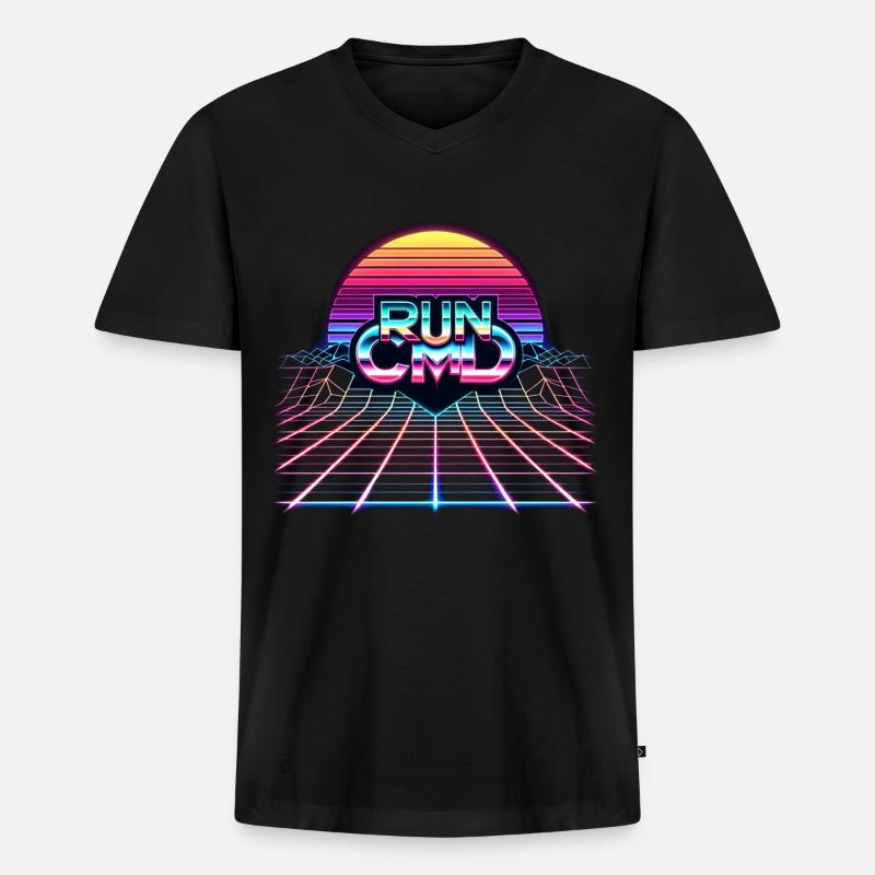 Run Cmd 45 - Men's Premium Organic T-shirt with V-neck - black