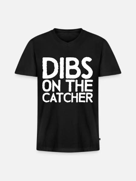 Dibs On The Catcher - Men's Premium Organic T-shirt with V-neck - black
