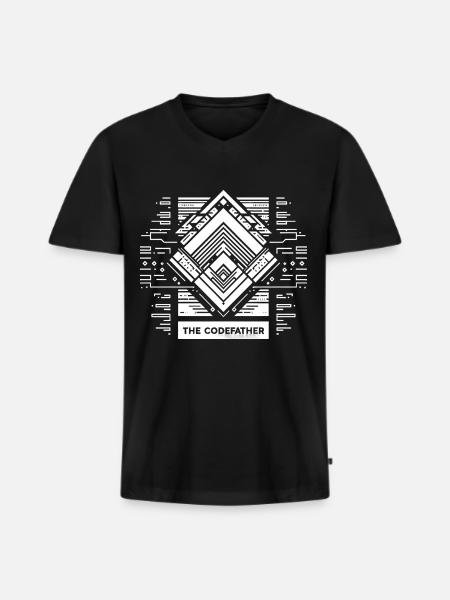 The Codefather 7 - Men's Premium Organic T-shirt with V-neck - black