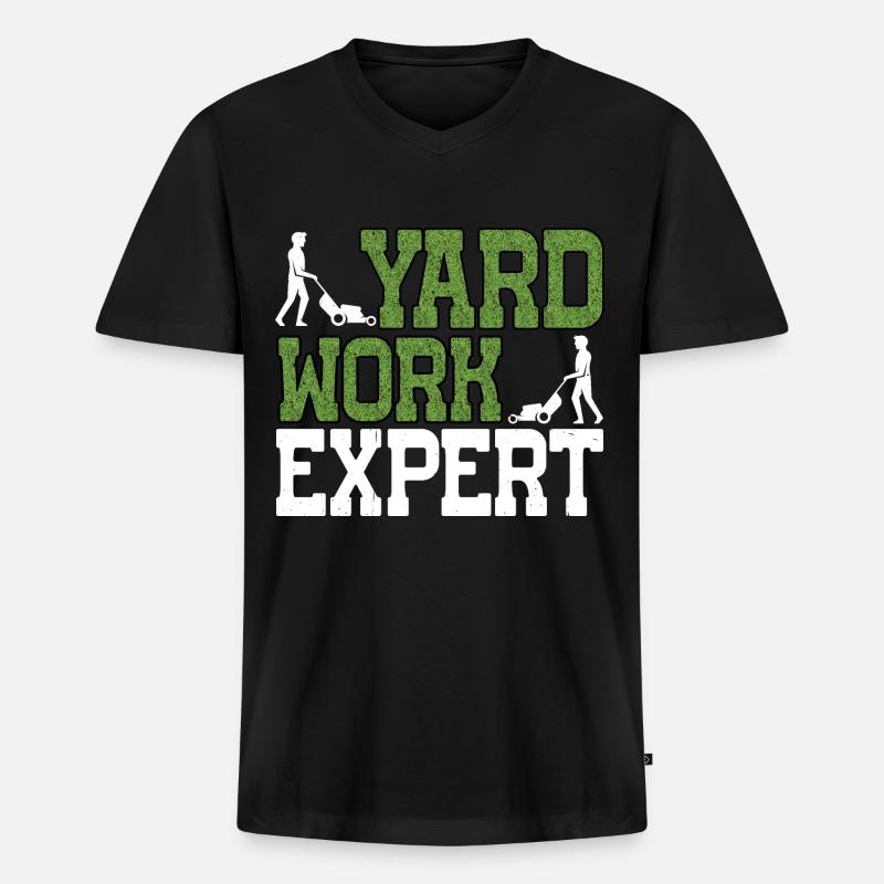 Yard Work Expert 22 - Männer Premium Bio T-Shirt mit V-Ausschnitt - Schwarz
