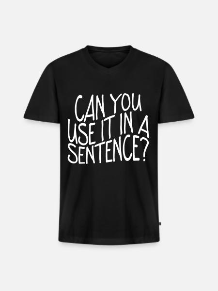 Pouvez-vous l’utiliser dans une phrase - T-shirt encolure en V Premium bio Homme - noir