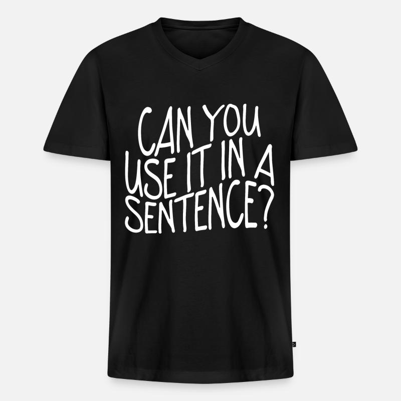 Pouvez-vous l’utiliser dans une phrase - T-shirt encolure en V Premium bio Homme - noir