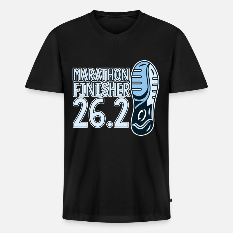 Marathon Finisher 26.2 4 - Männer Premium Bio T-Shirt mit V-Ausschnitt - Schwarz
