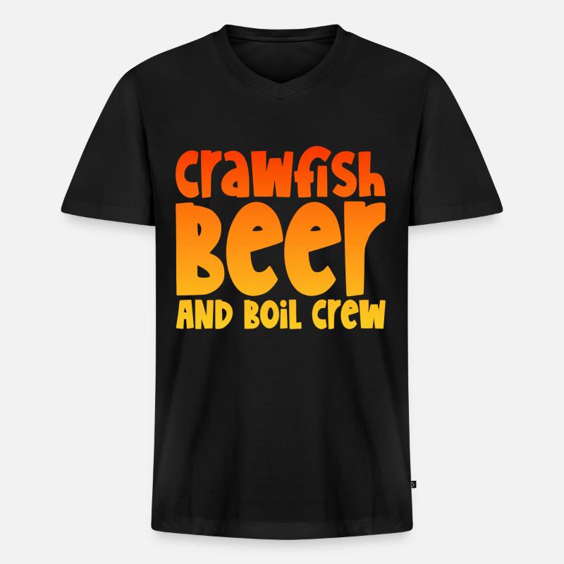 Crawfish Beer And Boil Crew - Männer Premium Bio T-Shirt mit V-Ausschnitt - Schwarz