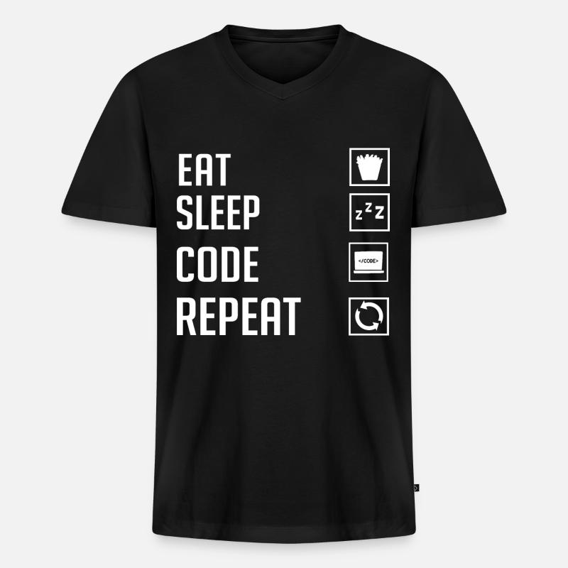 Programmierer Programmieren Computerentwickler Pc - Männer Premium Bio T-Shirt mit V-Ausschnitt - Schwarz