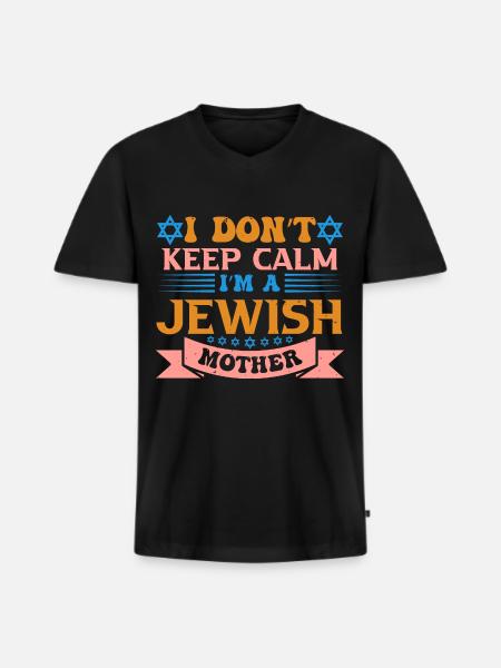Jüdische Mama Geschenk - Männer Premium Bio T-Shirt mit V-Ausschnitt - Schwarz