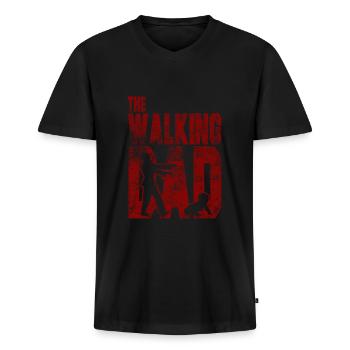 The Walking Dad - Men's Premium Organic T-shirt with V-neck - black - Front - Nico (187cm)