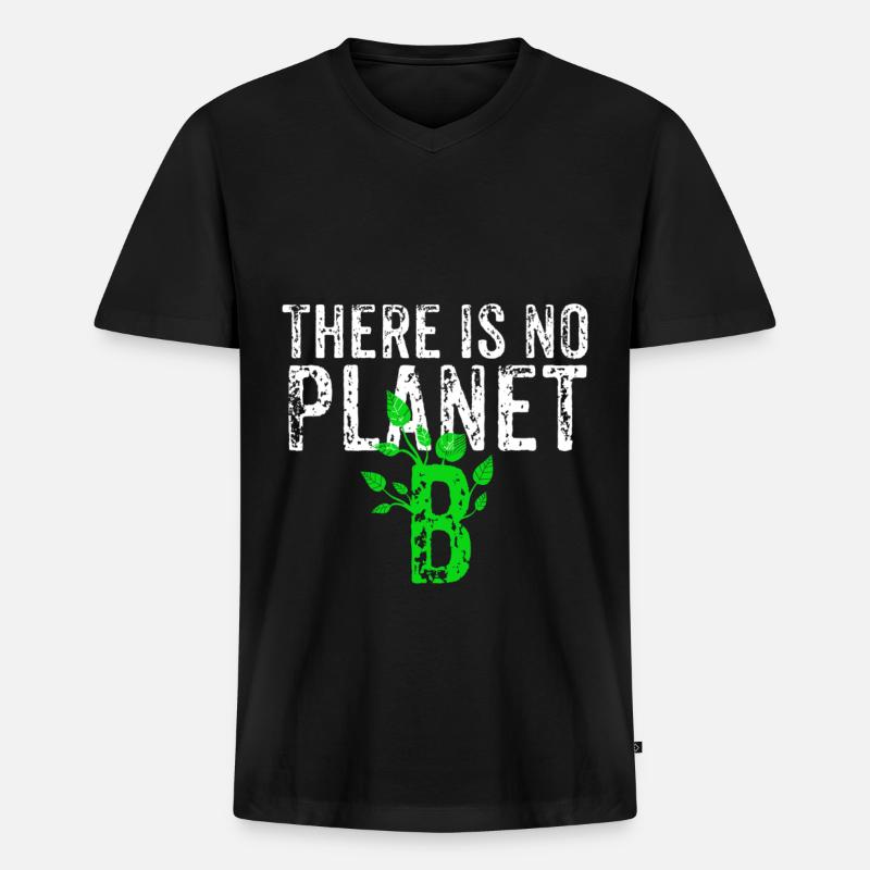 There Is No Planet B - Männer Premium Bio T-Shirt mit V-Ausschnitt - Schwarz