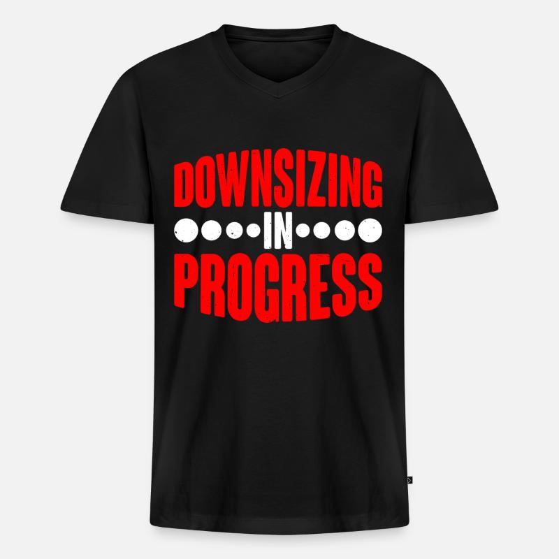 Downsizing In Progress 19 - Men's Premium Organic T-shirt with V-neck - black