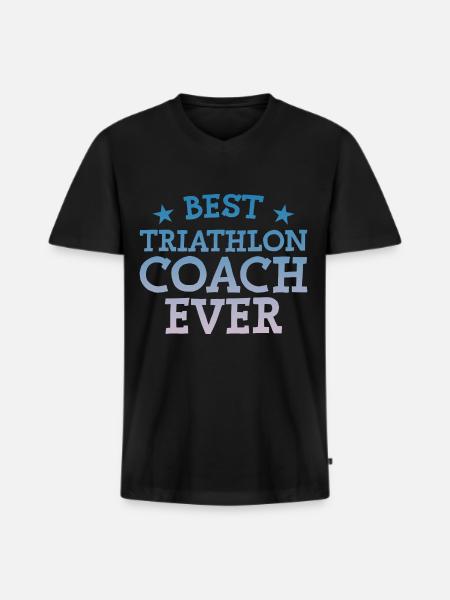 Best Triathlon Coach Ever - Men's Premium Organic T-shirt with V-neck - black