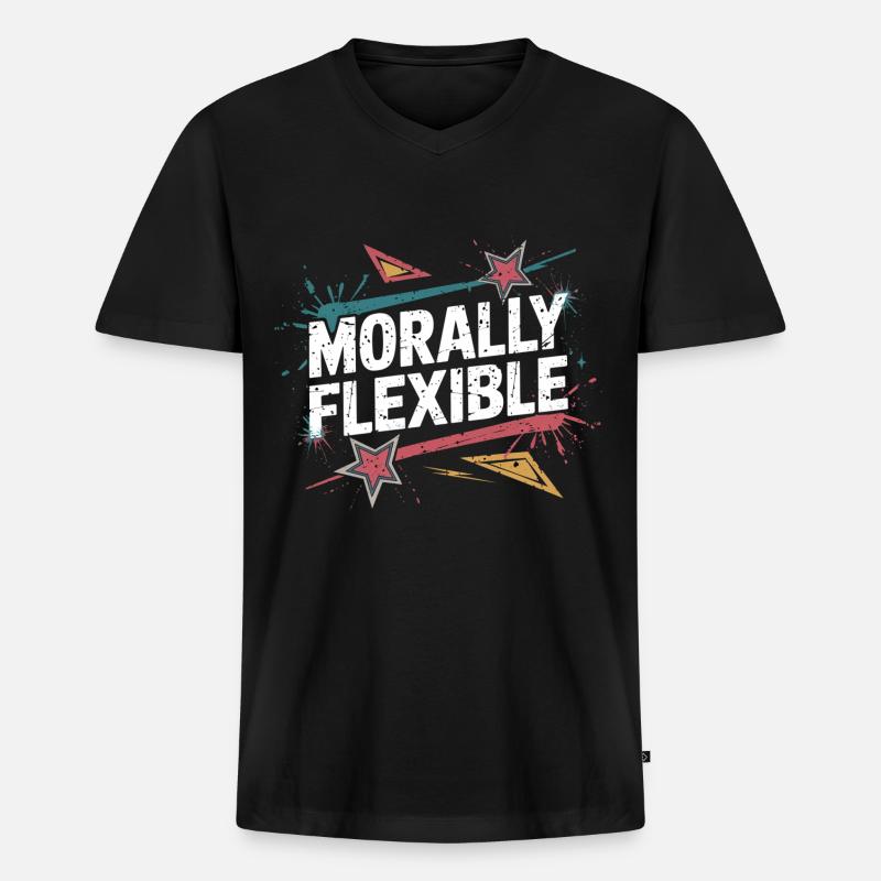 Morally Flexible 4 - Männer Premium Bio T-Shirt mit V-Ausschnitt - Schwarz