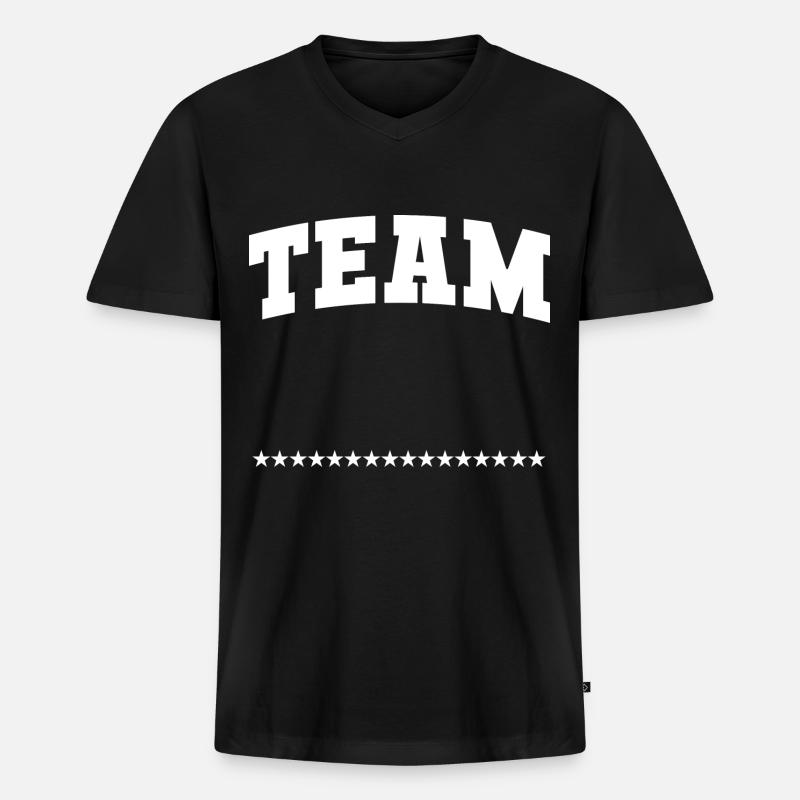 Team - Männer Premium Bio T-Shirt mit V-Ausschnitt - Schwarz