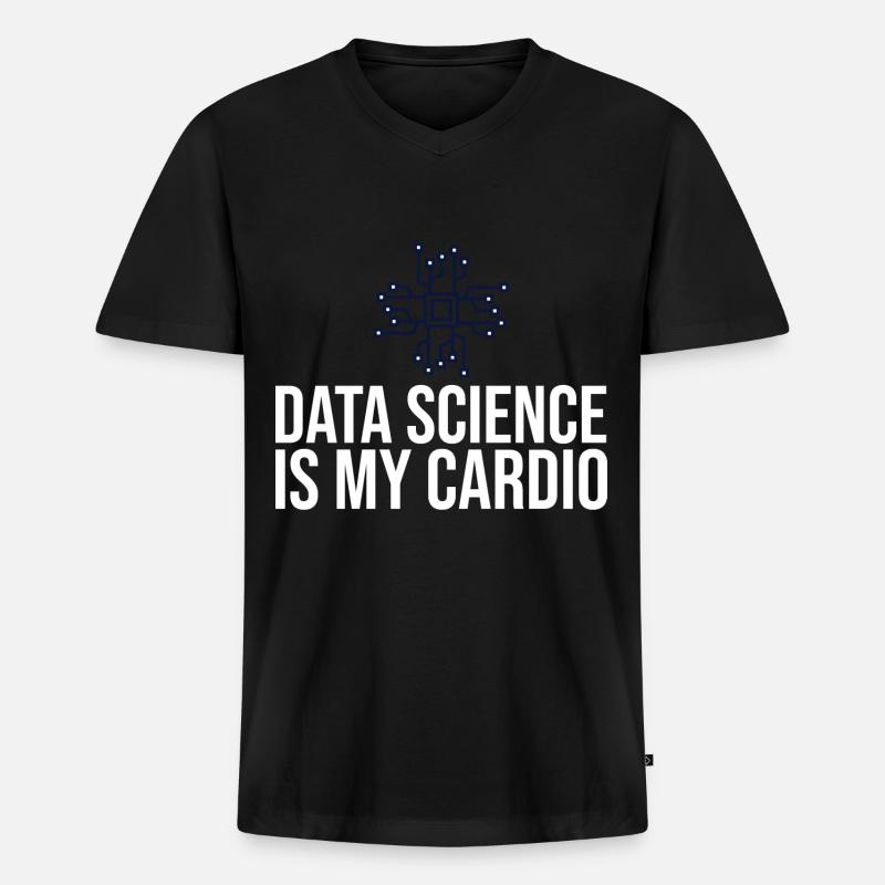 Datenwissenschaftler Data Science Wissenschaft - Männer Premium Bio T-Shirt mit V-Ausschnitt - Schwarz