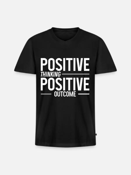 Positive Thinking Positive Outcome 2 - Men's Premium Organic T-shirt with V-neck - black