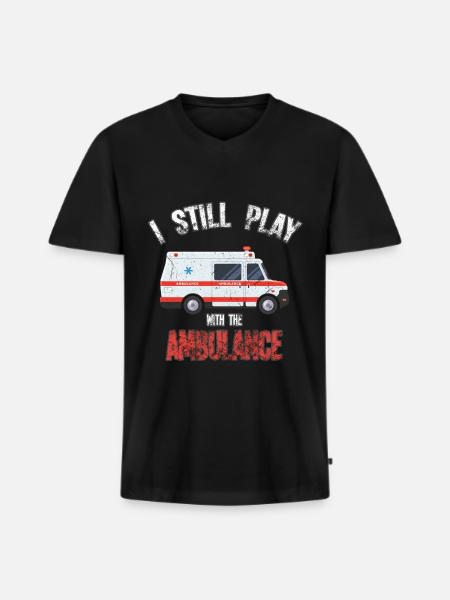 ambulance - Men's Premium Organic T-shirt with V-neck - black