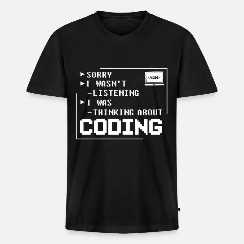Programmer Programming Computer Developer Pc - Men's Premium Organic T-shirt with V-neck - black