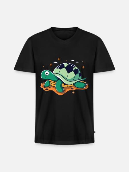 Turtle: Majestic slowness - Men's Premium Organic T-shirt with V-neck - black