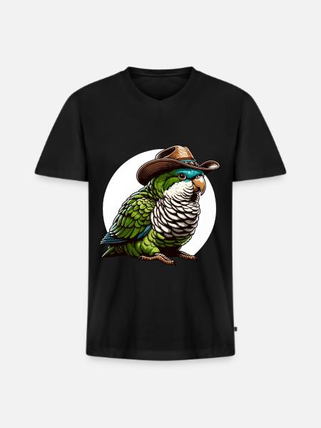 Quaker Parrot Monk Parakeet - Men's Premium Organic T-shirt with V-neck - black