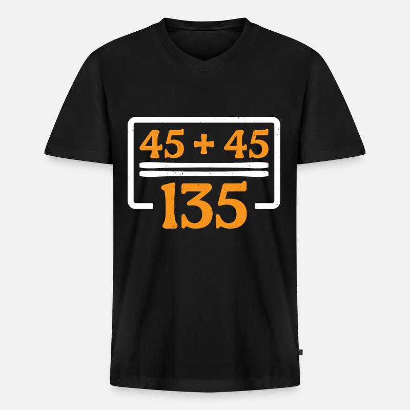 45 + 45 = 135 30 - Männer Premium Bio T-Shirt mit V-Ausschnitt - Schwarz