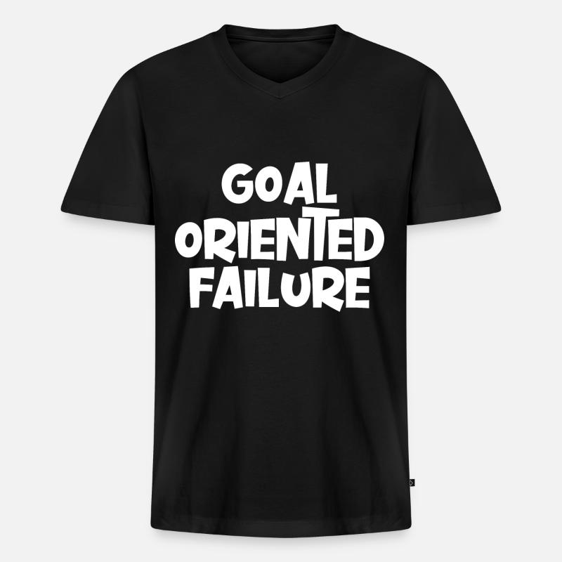 Goal Oriented Failure - Männer Premium Bio T-Shirt mit V-Ausschnitt - Schwarz