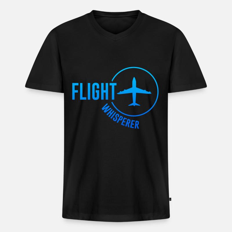 Flight Whisperer 4 - Männer Premium Bio T-Shirt mit V-Ausschnitt - Schwarz