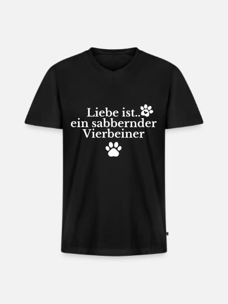 Funny dog saying - Men's Premium Organic T-shirt with V-neck - black