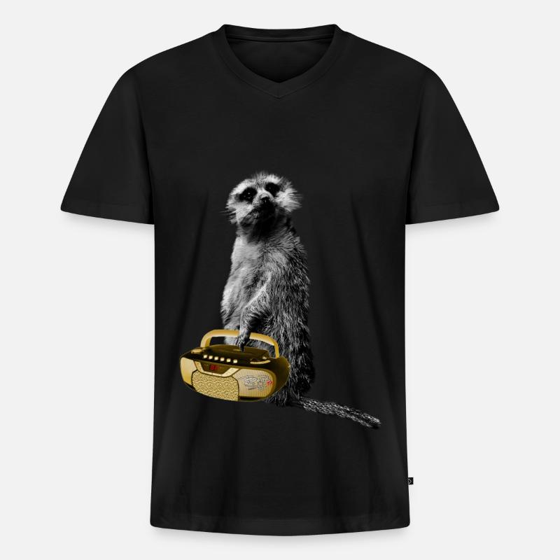Erdmaennchenmucke - Männer Premium Bio T-Shirt mit V-Ausschnitt - Schwarz