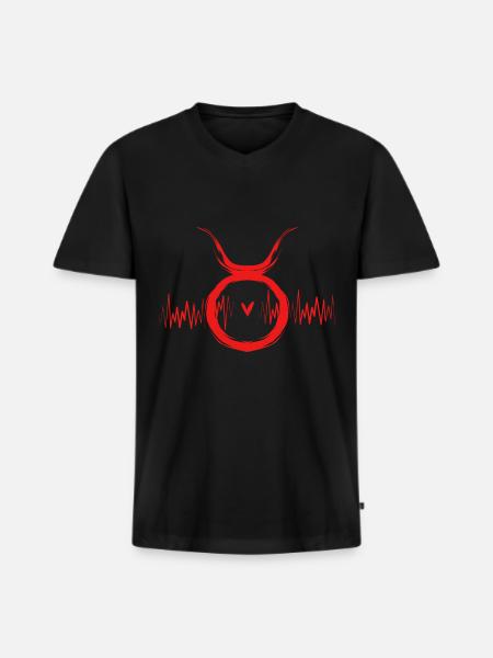 Taurus zodiac sign - Men's Premium Organic T-shirt with V-neck - black
