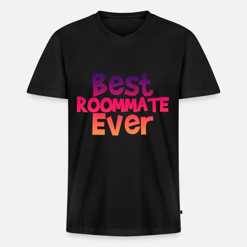 Best Roommate Ever 4 - Männer Premium Bio T-Shirt mit V-Ausschnitt - Schwarz