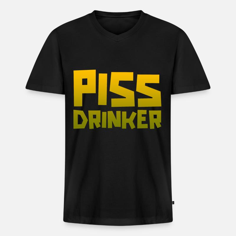 Piss Drinker 11 - Männer Premium Bio T-Shirt mit V-Ausschnitt - Schwarz