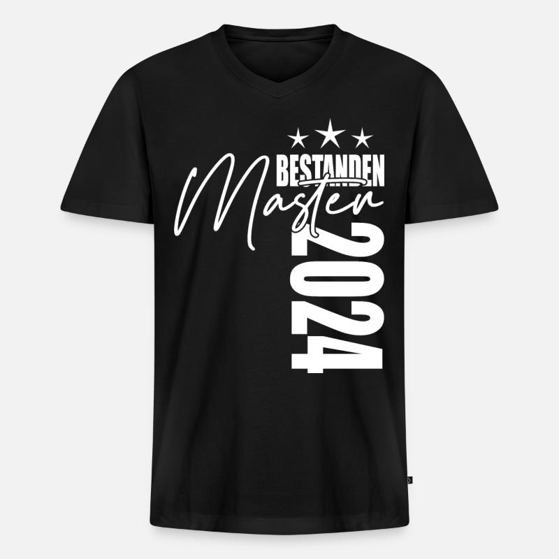 Master 2024 - Männer Premium Bio T-Shirt mit V-Ausschnitt - Schwarz