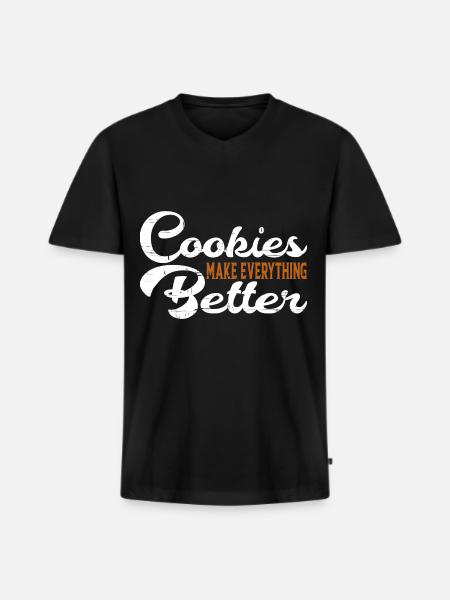 Cookies Make Everything Better 6 - Men's Premium Organic T-shirt with V-neck - black