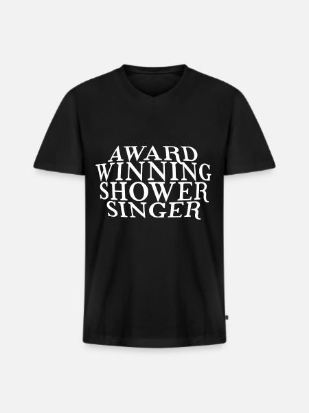 Award Winning Shower Singer - Men's Premium Organic T-shirt with V-neck - black
