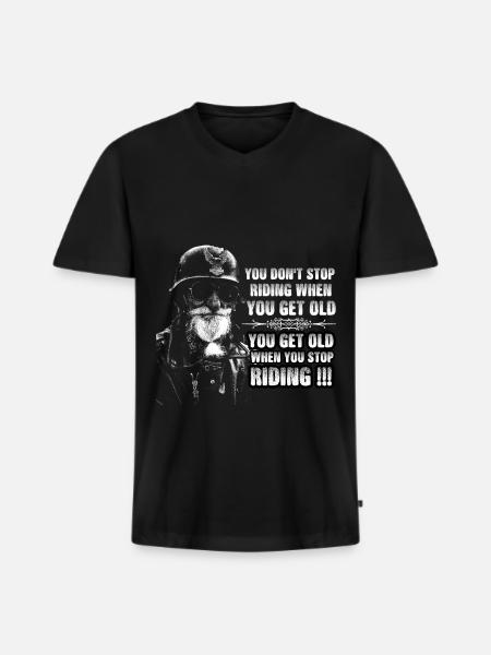 Motorrad Mann Geschenkidee - Männer Premium Bio T-Shirt mit V-Ausschnitt - Schwarz