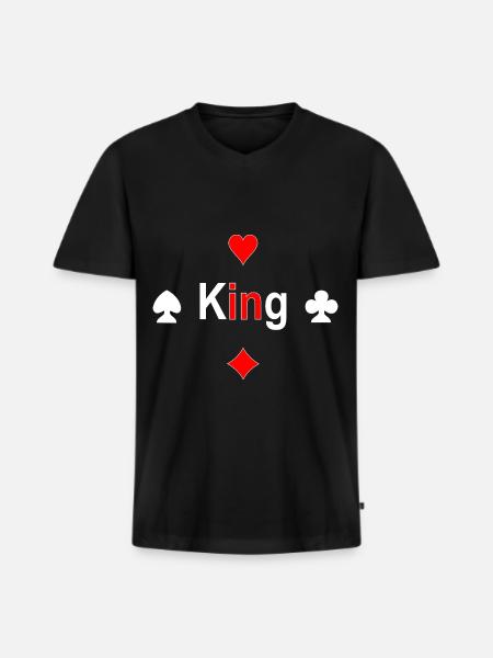 King - Men's Premium Organic T-shirt with V-neck - black