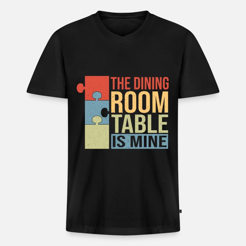 Der Esstisch gehört mir - Männer Premium Bio T-Shirt mit V-Ausschnitt - Schwarz