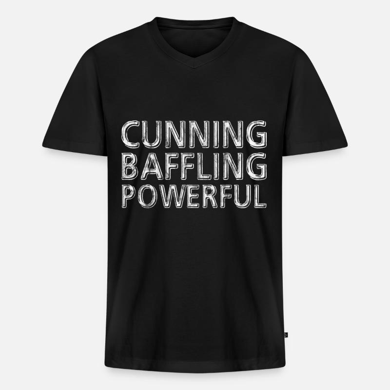 Cunning Baffling Powerful 3 - Männer Premium Bio T-Shirt mit V-Ausschnitt - Schwarz