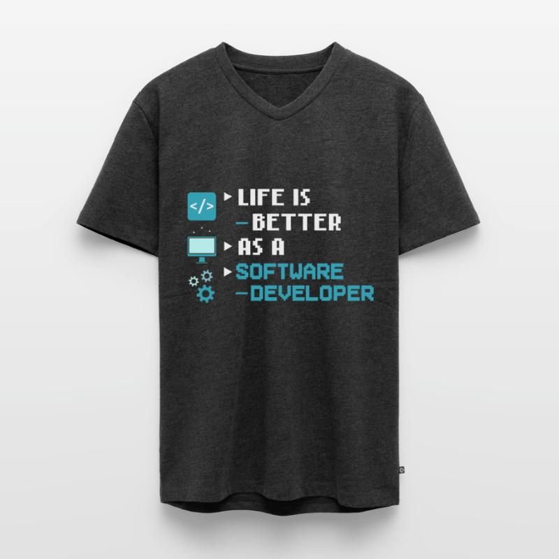 Software Development Software Developer Developer Men's Premium Organic T-shirt with V-neck