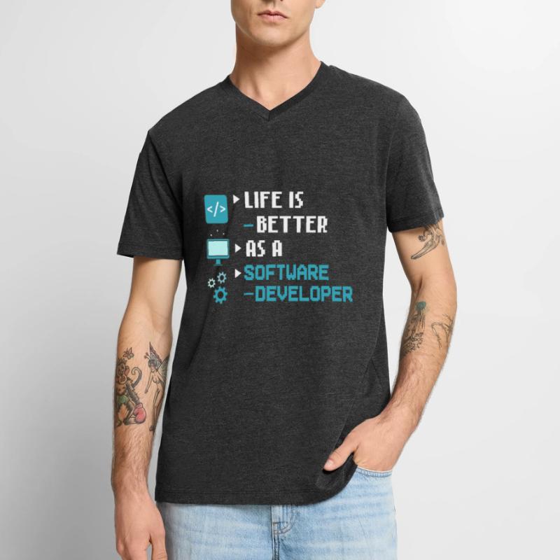 Software Development Software Developer Developer Men's Premium Organic T-shirt with V-neck
