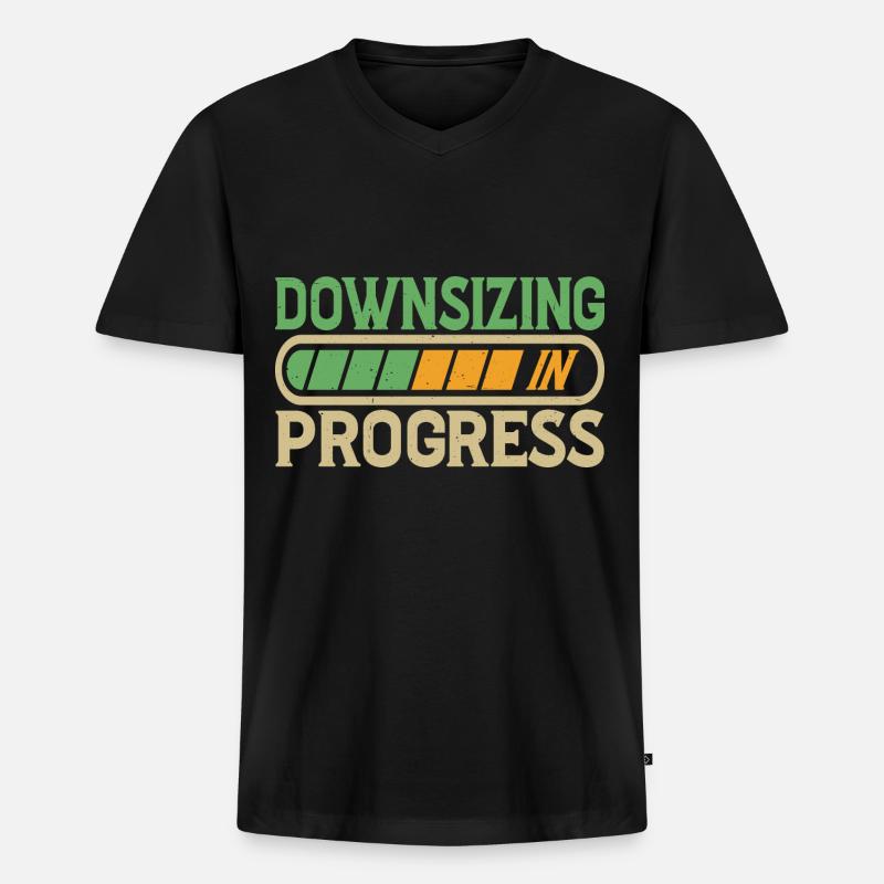 Downsizing In Progress 20 - Männer Premium Bio T-Shirt mit V-Ausschnitt - Schwarz