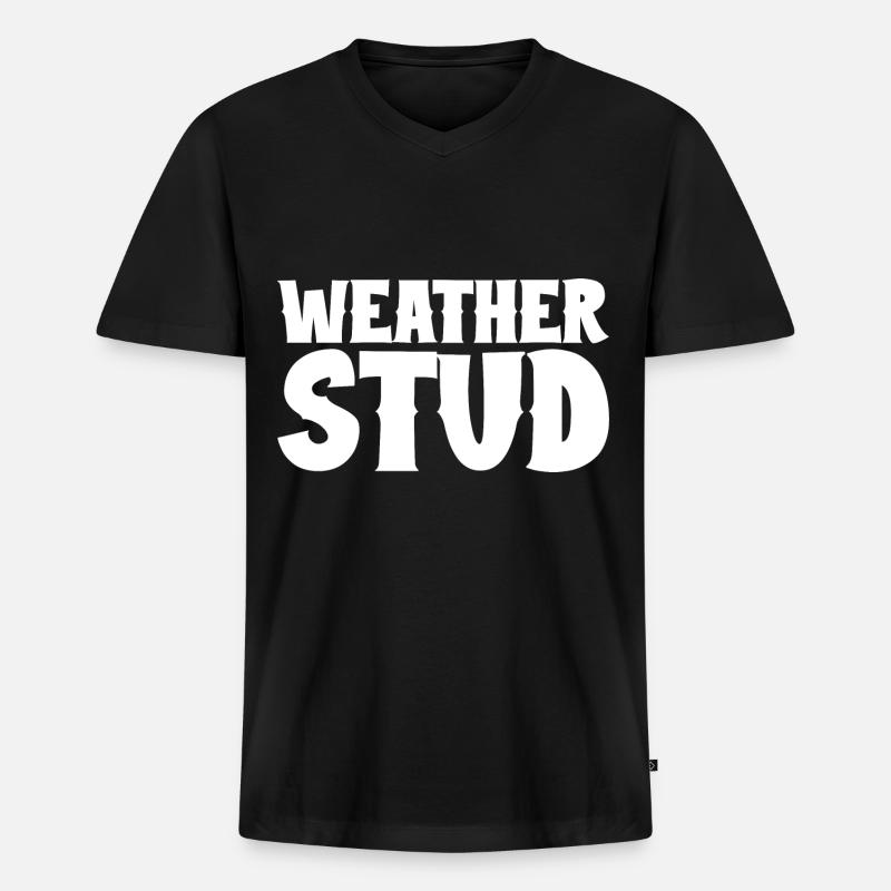 Weather Stud - Männer Premium Bio T-Shirt mit V-Ausschnitt - Schwarz