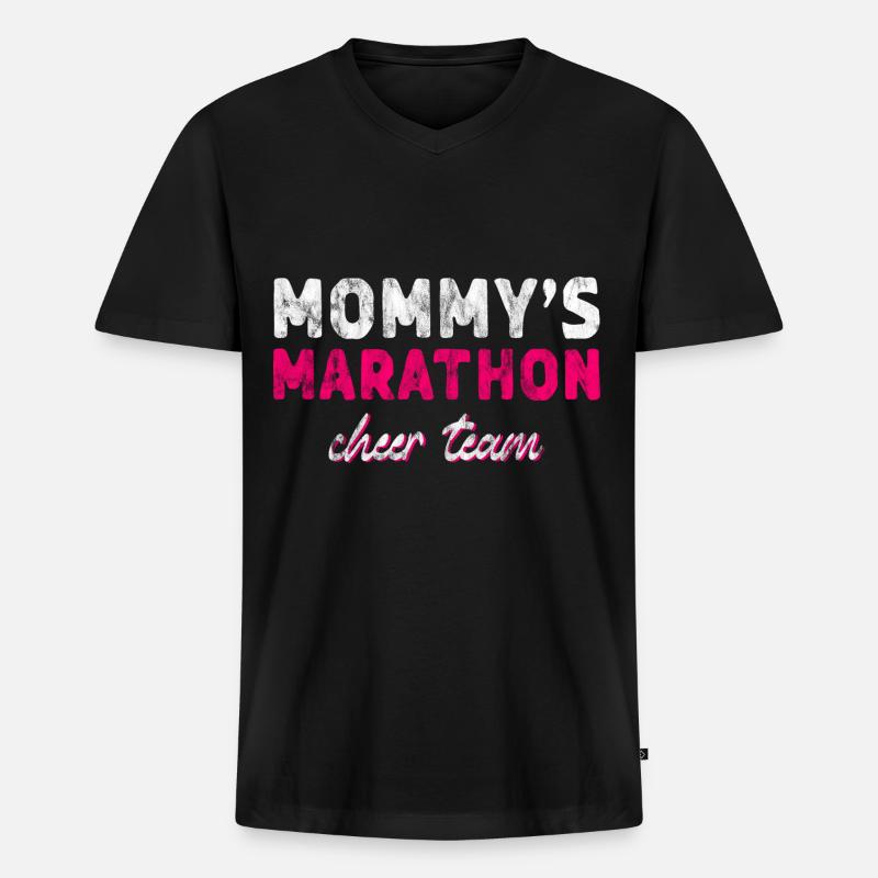 Mommy's Marathon Cheer Team 3 - Männer Premium Bio T-Shirt mit V-Ausschnitt - Schwarz